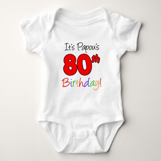 Papous 80. Geburtstag Baby Strampler (Vorderseite)