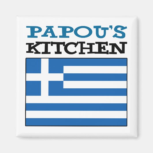 Papous Küche mit der Flagge Griechenlands Magnet (Vorne)