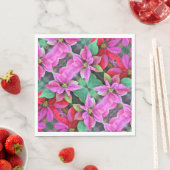 Papp Napkin Pink/Rote Poinsettia Serviette (Beispiel)