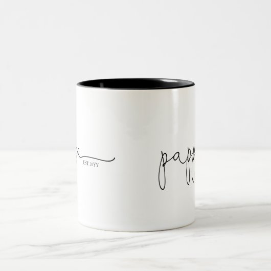 Pappa etabliert | Pappa-Geschenk Zweifarbige Tasse (Mittel)