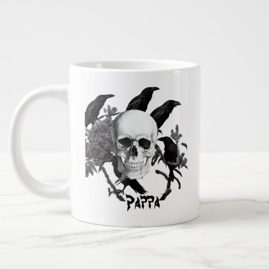 Pappa Skull and Crows Halloween Jumbo Tasse (Links)