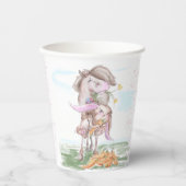 Pappbecher für Osterparty mit Pferd und Osterhase (Vorderseite)