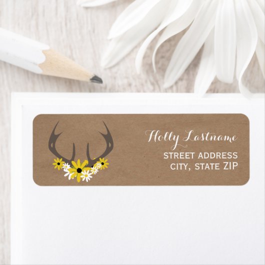 Pappe Inspiriert Antler & Wildblumen (Insitu)