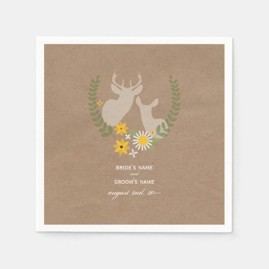 Pappe Inspiriert Hirschhochzeit Napkins Serviette (Vorderseite)