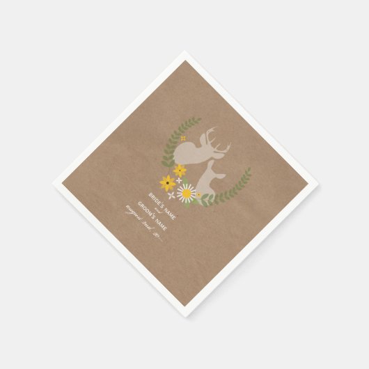 Pappe Inspiriert Hirschhochzeit Napkins Serviette (Ecke)