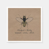 Pappe Inspiriert Honey Bee Wedding Napkins Serviette (Vorderseite)