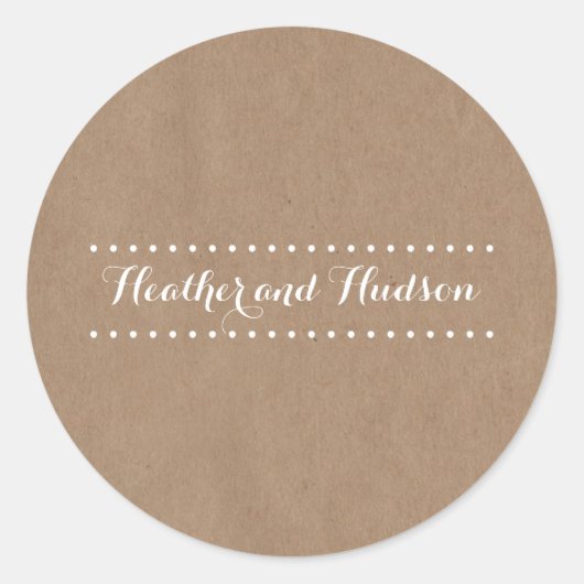 Pappe Inspirierte Hochzeitsticker Runder Aufkleber (Vorderseite)