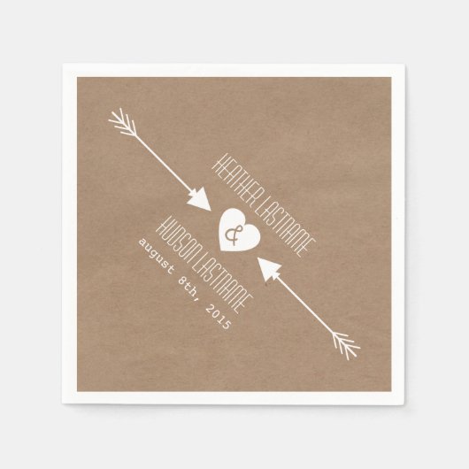 Pappe Inspirierte Pfeile Hochzeit Napkins Serviette (Vorderseite)