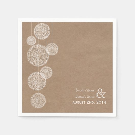 Pappe Inspirierte Twine Globes Wedding Napkins Serviette (Vorderseite)