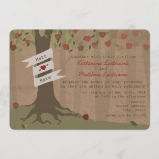Pappe Inspirierter Apple Orchard Hochzeitsempfang Einladung