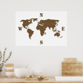 Pappe World Map Poster (Küche)