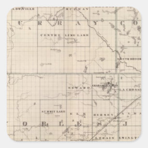 Pappel, Murray, Pipestone County, Minnesota Quadratischer Aufkleber