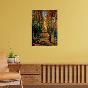 Pappelallee bei Sonnenuntergang Poster