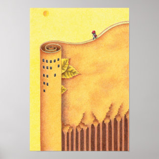 Pappelbäume und ein Turm. Poster