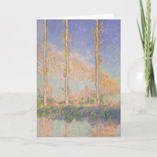 Pappeln, impressionistische Landschaft, Claude Mon Karte (Vorderseite)