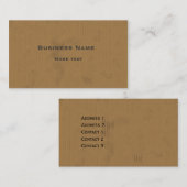 Pappentwurf Visitenkarte (Vorne/Hinten)