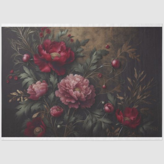 Pappies Blumendekoupage Tissue Seidenpapier (Vorderseite)