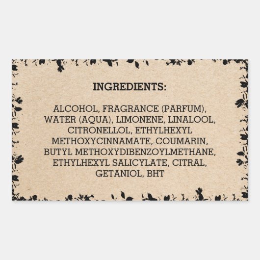 Pappingredients Product Label Natural Blätter Rechteckiger Aufkleber (Vorderseite)