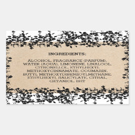 Pappingredients Product Label Natural Blätter Rechteckiger Aufkleber