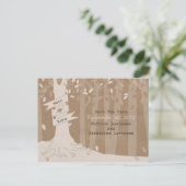Pappkarton schauen Woodland Hochzeit speichern das Ankündigungspostkarte (Stehend Vorderseite)