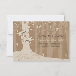 Pappkarton schauen Woodland Hochzeit speichern das Save The Date