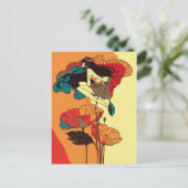 Pappmädchen im Wind Postkarte (Stehend Vorderseite)