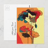 Pappmädchen im Wind Postkarte (Vorne/Hinten)