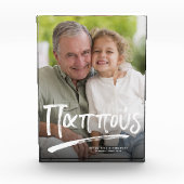 Pappou-griechischer Großvater personalisierter Tex Fotoblock (Vorderseite)