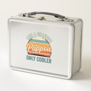Pappou wie ein Opa nur cooler Vintage-Shirt_1 Metall Brotdose