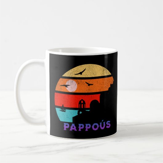 Pappoús Retro Sunset Ocean Großvater Kaffeetasse (Links)