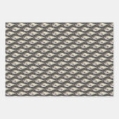 Papppapier für das Wrapping von Fischen — Flachbla Geschenkpapier Set (Vorderseite)