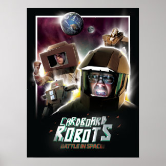 Papproboter kämpfen im Weltraum Poster