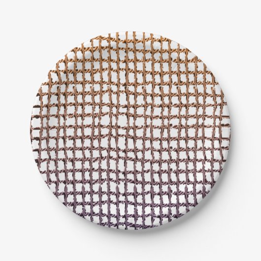 Pappteller Beige Netz (Vorderseite)