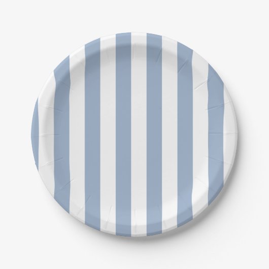 Pappteller, Blau & Weiß gestreift Geburtstag Pappteller (Vorderseite)