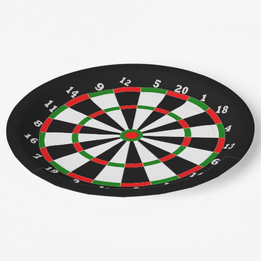Pappteller - Dartboard-Entwurf (Schrägansicht)