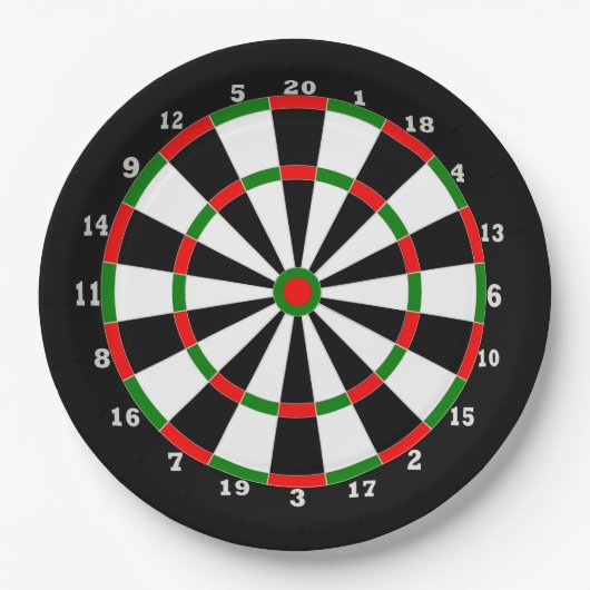 Pappteller - Dartboard-Entwurf (Vorderseite)
