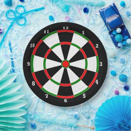 Pappteller - Dartboard-Uhr-Entwurf (Party)
