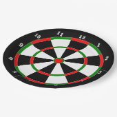 Pappteller - Dartboard-Uhr-Entwurf (Schrägansicht)