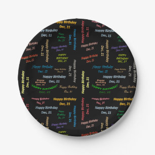 Pappteller Dezember, 21 Geburtstag