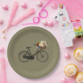 Pappteller fahrrad-Fahrrad Taupe (Party)