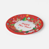 Pappteller - frohe Weihnacht-guten Rutsch ins Neue (Schrägansicht)