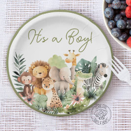 Pappteller für Baby-Party mit wilden Tieren