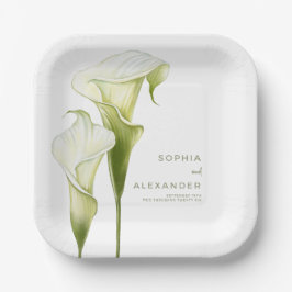 Pappteller für eine moderne Hochzeit. 