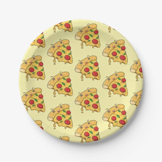 Pappteller, Gelbe Pizza-Käse Pappteller (Vorderseite)