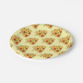 Pappteller, Gelbe Pizza-Käse Pappteller (Schrägansicht)