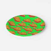 Pappteller, grüne Chicken Nuggets Pappteller (Schrägansicht)