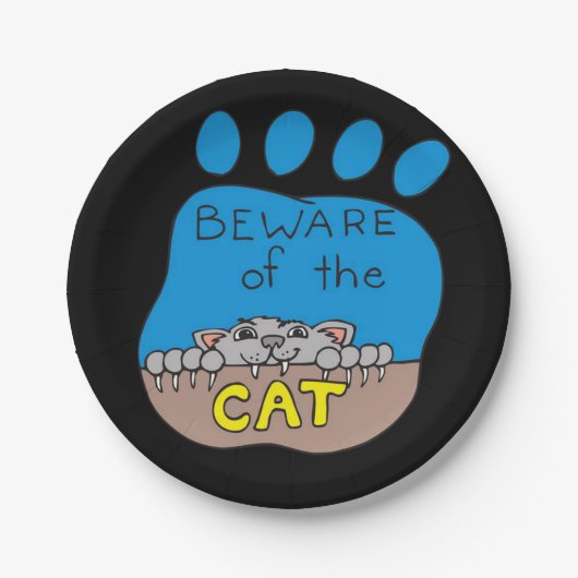 Pappteller Halloween, Katze (Vorderseite)
