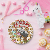 Pappteller, Happy Birthday Schokoladen Chip Cookie Pappteller (Party)