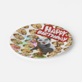 Pappteller, Happy Birthday Schokoladen Chip Cookie Pappteller (Schrägansicht)