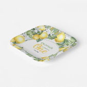 Pappteller Lemon Zitrus 1. Geburtstag. (Gewinkelt)